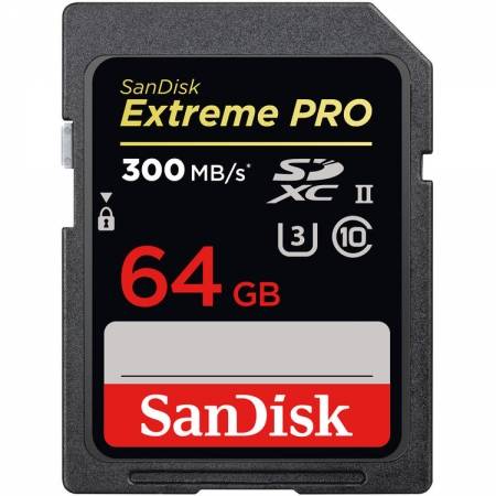 Card Sandisk Extreme Pro SDXC 64GB 300MB/s, UHS-II  U3, Class 10