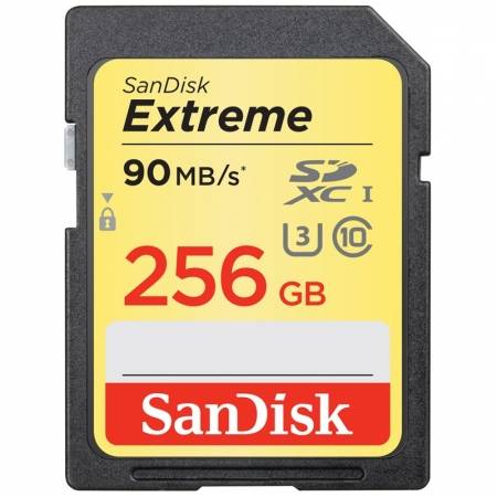 Card Sandisk Extreme SDXC 256GB 90MB/s. UHS 3 SDSDXNE-256G-GNCIN