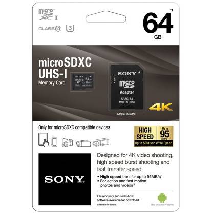 Card Sony microSDXC Expert 64GB - card de memorie clasa 10, 95MB/s