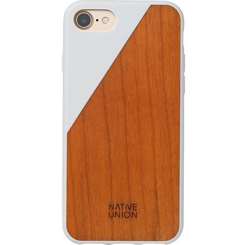 Husa Protectie Spate CLIC-WHT-WD-7 Walnut Wood Alb pentru Apple iPhone 7 cel mai bun produs din categoria huse protectie spate