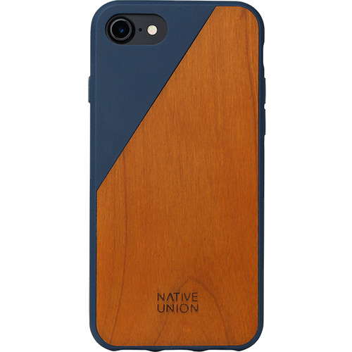 Husa Protectie Spate CLIC-MAR-WD-7 Walnut Wood Albastru pentru Apple iPhone 7 la cel mai bun pret