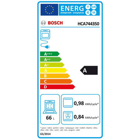 Aragaz Bosch HCA744350 Electric 4 zone de gatit 66l Inox