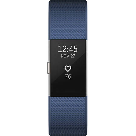 Bratara Fitness Fitbit Charge 2 S Silver Blue