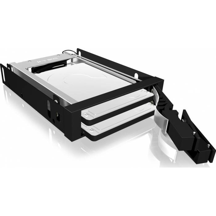 Rack HDD Icy Box Mobil 2x 2.5 SATA HDD/SSD Black