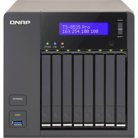 NAS Qnap TS-853S-PRO Intel Celeron 2.0GHz 8 Bay 5 x USB 4 x LAN