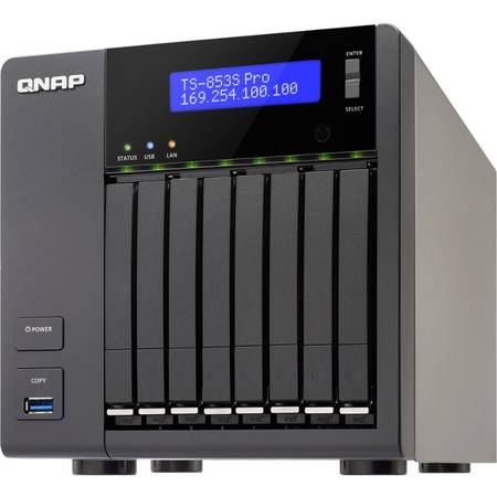 NAS Qnap TS-853S-PRO Intel Celeron 2.0GHz 8 Bay 5 x USB 4 x LAN