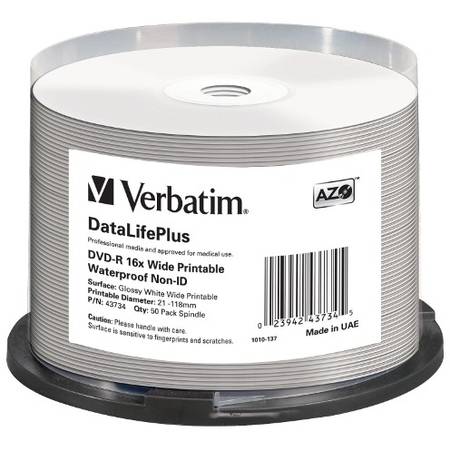 Mediu optic Verbatim DVD-R AZO  4.7GB GLOSSY PRINTABLE WATERPROOF SURFACE