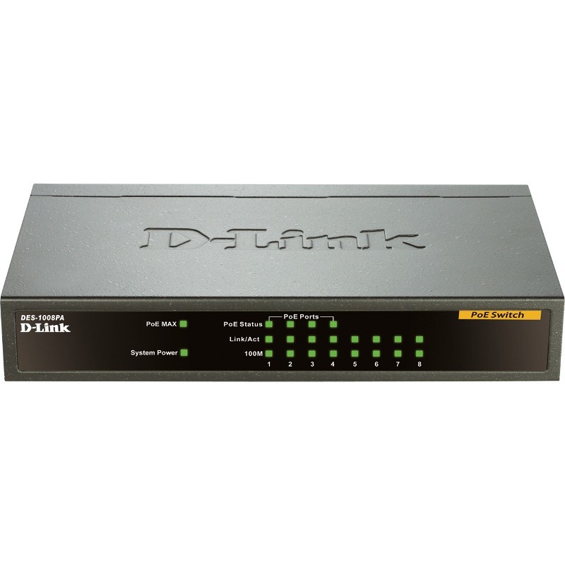 Switch DES-1008PA 8 porturi