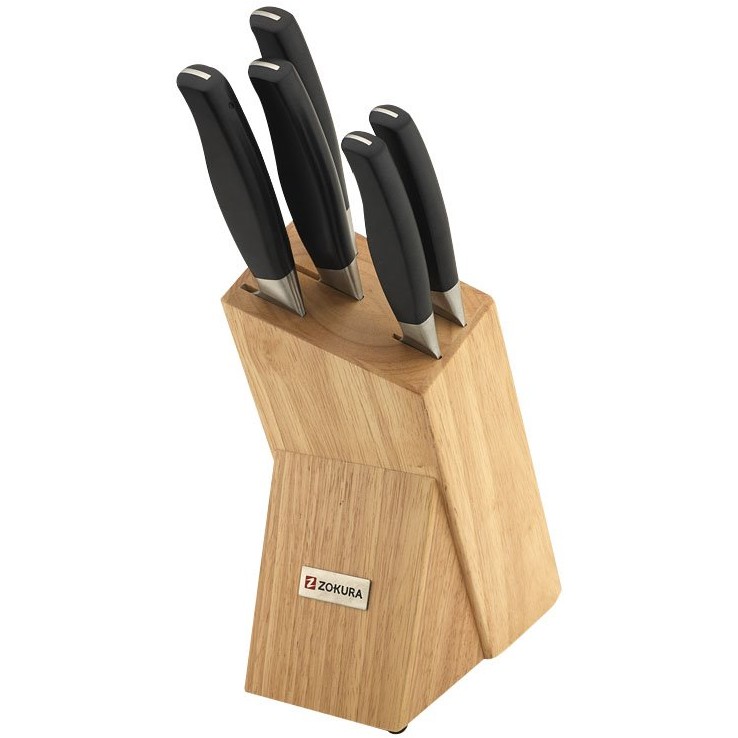 Set 5 cutite cu suport din lemn