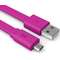 Cablu de date Kit 8600USBFRESHPI Fresh microUSB LED 1m roz