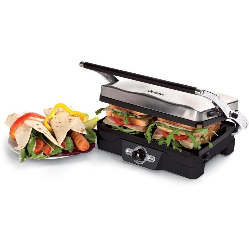 Gratar electric Metal Grill 1200W Termostat Negru Argintiu