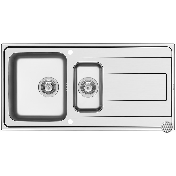 Chiuveta de bucatarie Inox ALEA, 100x50 1 1/2B 1D, adancime 180mm, reversibila, montare pe blat, fin