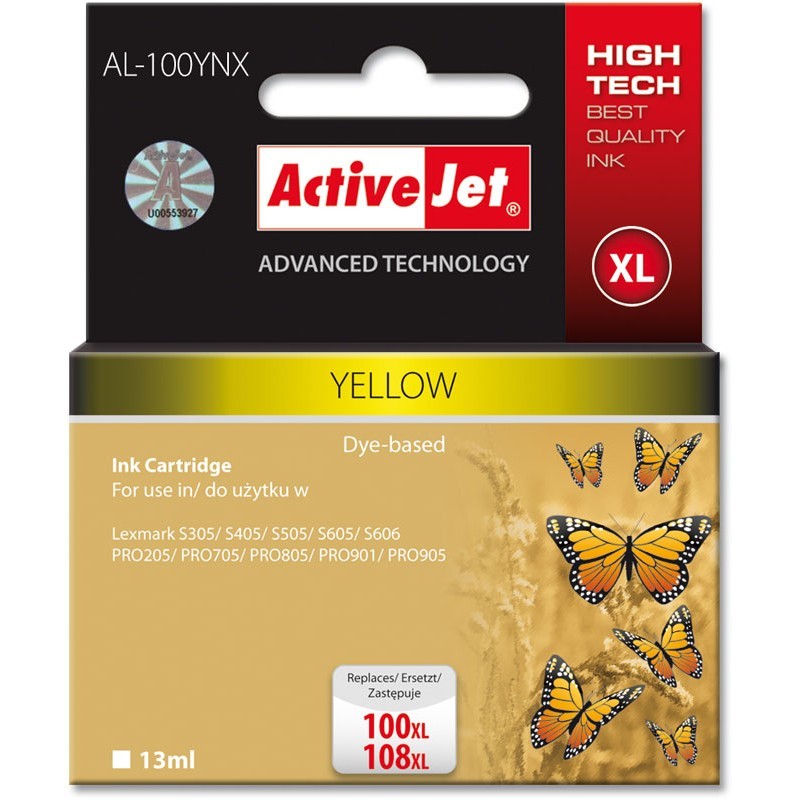 Consumabil Cartus compatibil 100XL 108XL pentru Lexmark 14N1071E Yellow (13 ml)