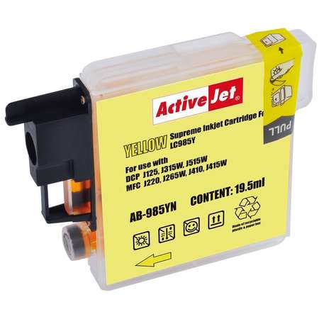 Consumabil ActiveJet Cartus LC 985Y XL Yellow compatibil Brother