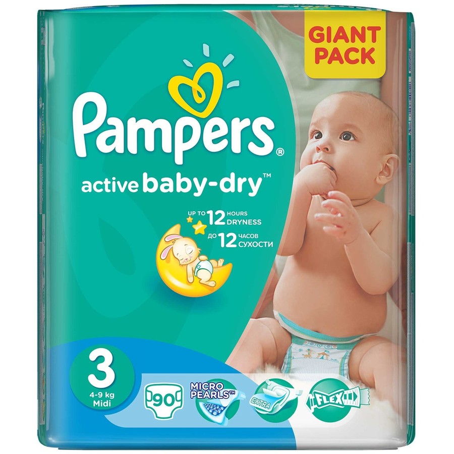 Scutece Active Baby 3 Giant Pack 90 buc
