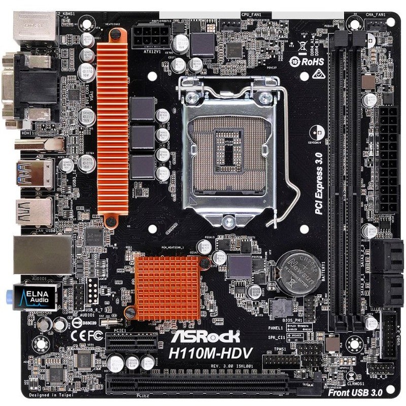Placa de baza H110M-HDV R3.0 Intel LGA1151 mATX thumbnail