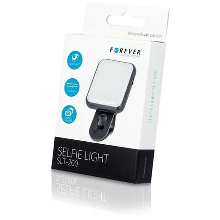 Blit selfie Forever universal 5V 200 mAh USB LED portabil Negru