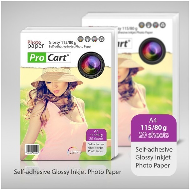 Hartie foto High Glossy autoadeziva 115/80g A4