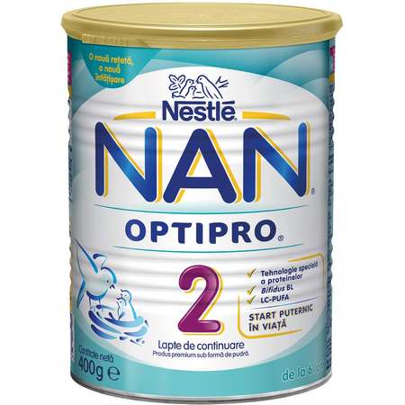 Lapte praf NESTLE Nan2 Optipro 400g de la 6 luni