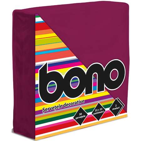 Bono Servetele de masa 33 x 33 cm 2 straturi 50 buc Bordo