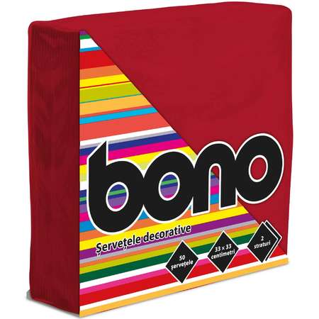 Bono Servetele de masa 33 x 33 cm 2 straturi 50 buc Rosu