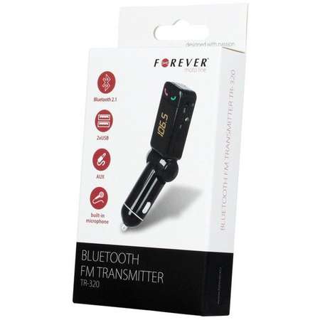 Modulator FM Forever TR-320 USB Bluetooth si microfon incorporat Negru