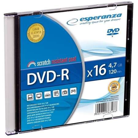 Mediu optic Esperanza DVD-R TITANUM   4.7GB  16x  slim jewel case