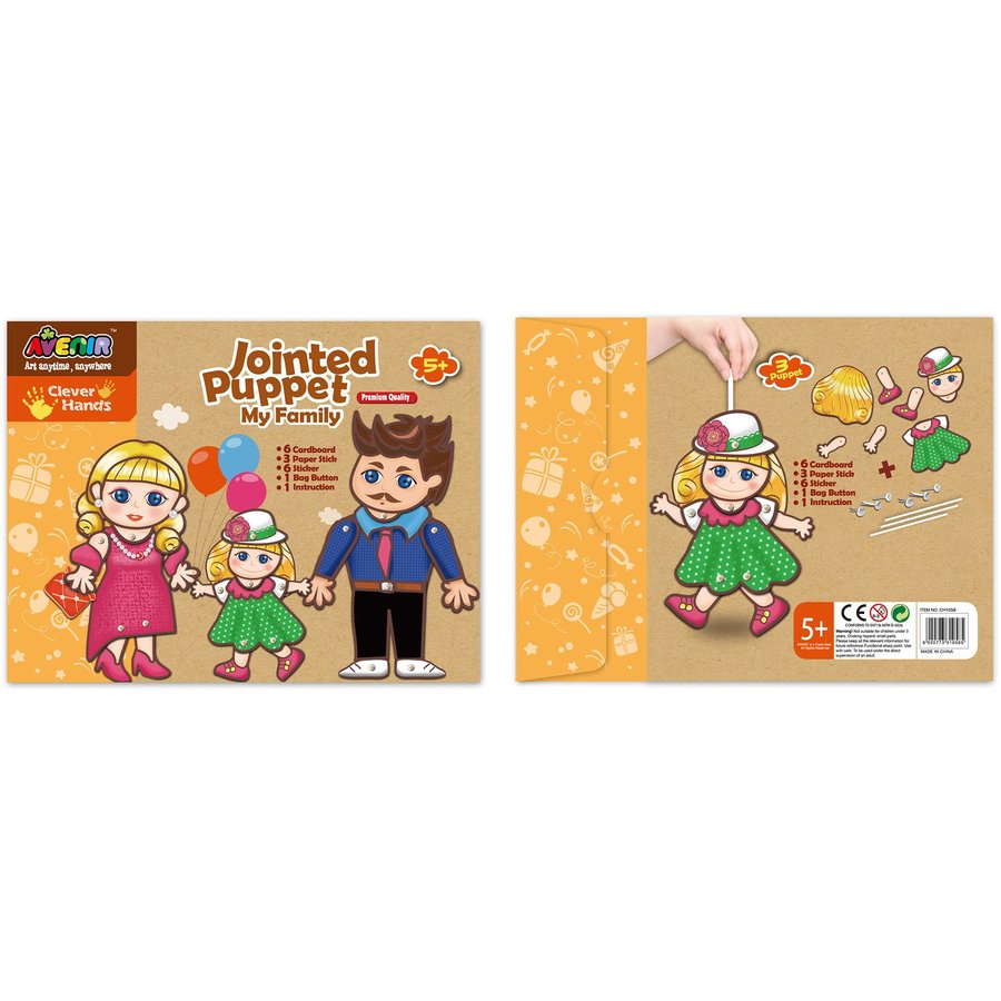 Set de artizanat Papusa cu articulatii Familia mea