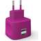 Incarcator retea Kit Fresh Dual USB Ultra Fast Charge Pink