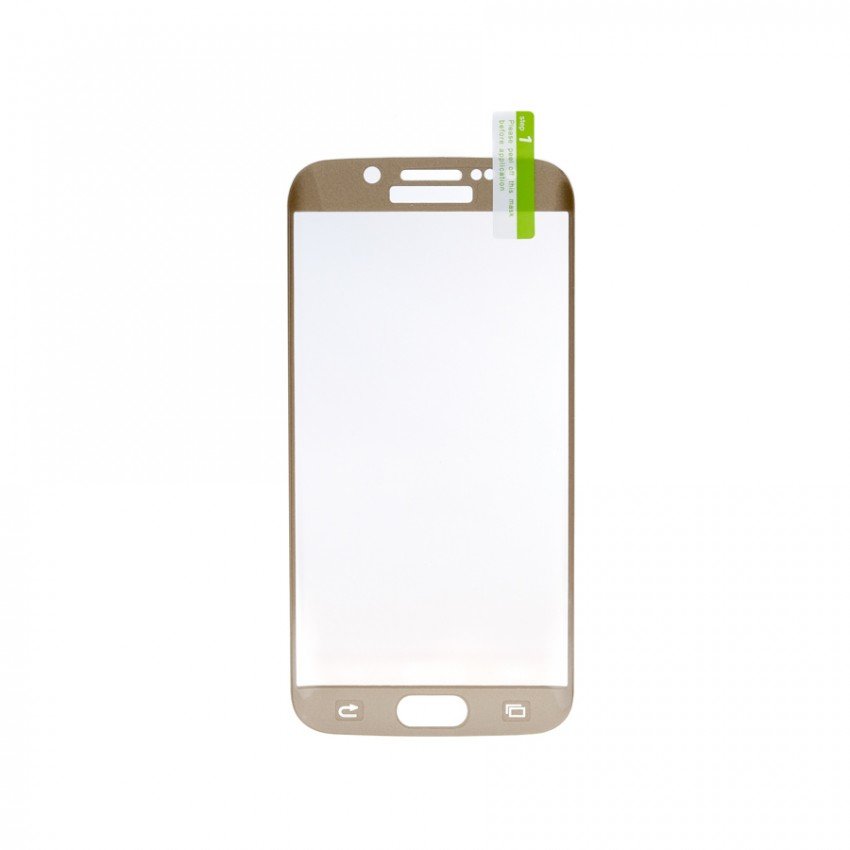 Folie de protectie Tempered Glass 3D pentru Samsung Galaxy S6 Edge Auriu