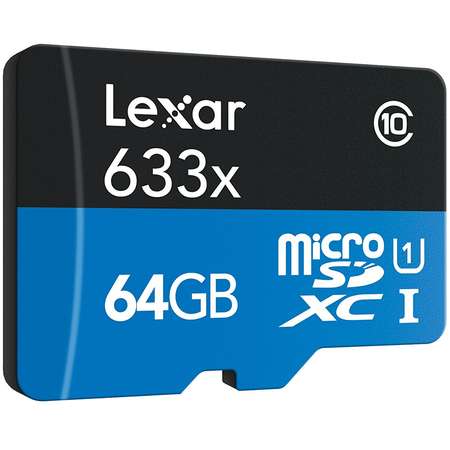 Card Lexar microSDXC 633x  64GB Clasa 10 UHS-I U1 + Adaptor SD