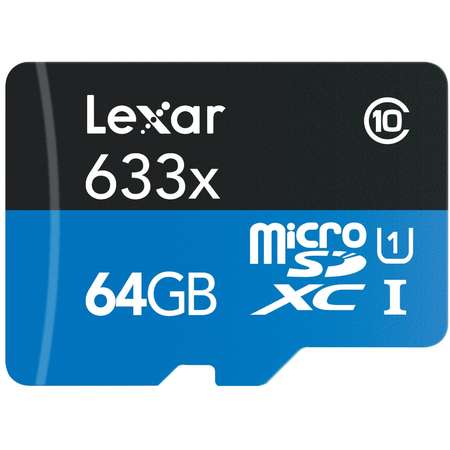 Card Lexar microSDXC 633x  64GB Clasa 10 UHS-I U1 + Adaptor SD