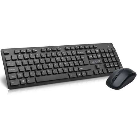 Kit tastatura si mouse Wireless Delux KA150+M136 Black