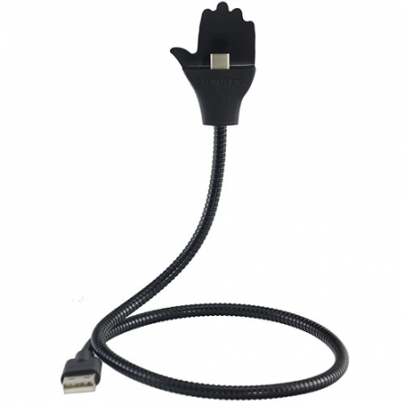 Cablu de date Star USB Tip C la USB plus suport telefon negru