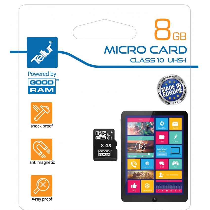 Card MicroSD 8GB  Class 10 UHS-1