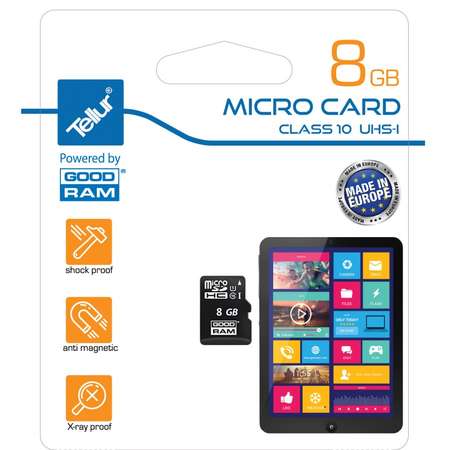 Card Tellur MicroSD 8GB  Class 10 UHS-1