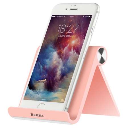 Suport de birou pentru telefoane si tablete Benks 3.5 - 11 inch roz