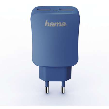 Incarcator retea Hama 178213 Design Line 2x USB 3.4A albastru