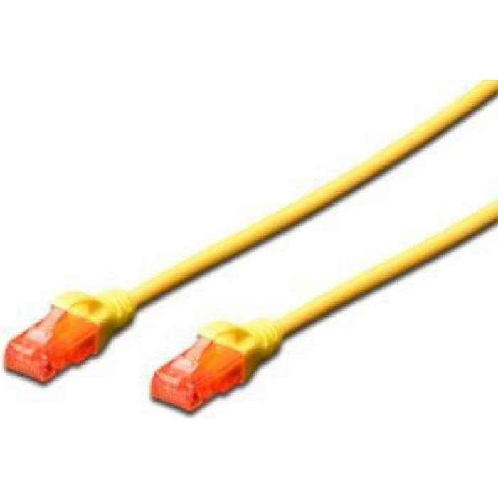 DIGITUS Premium CAT 6 UTP patch cable, Length 2,0m, Color yellow - imagine 2