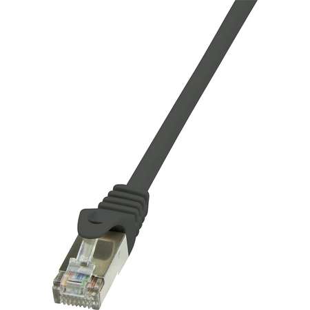 Cablu F/UTP Logilink Patchcord Cat 5e 0.25m Negru