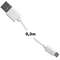 Cablu de date Whitenergy 09968 microUSB 30cm alb