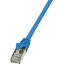 Cablu F/UTP Logilink Patchcord Cat 5e 0.25m Albastru