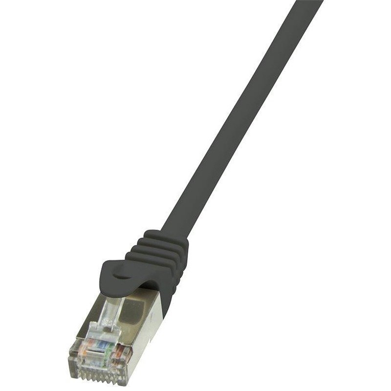 Cablu F/UTP EconLine Patchcord Cat 6 0.5m Negru