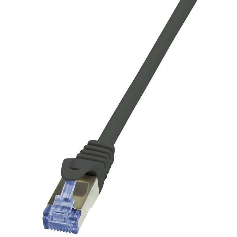 Cablu S/FTP PrimeLine Patchcord Cat 6A 10G 0.5m Negru
