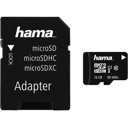 Card Hama microSDHC  16GB  cu adaptor