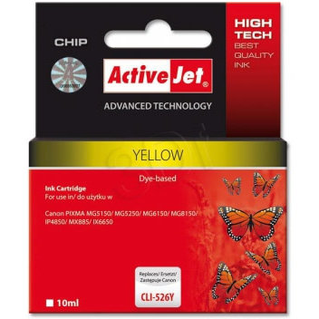 Cartus compatibil ACC-526Y Yellow 10 ml Chip Canon CLI-526Y