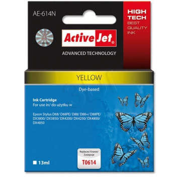 Cartus compatibil ActiveJet AE-614 Yellow 13 ml Chip Epson T0614