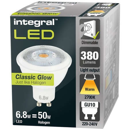 Bec LED Integral 6.8W  Dim lumina calda