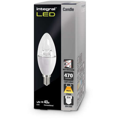 Bec LED Integral Candle 5.5W lumina calda