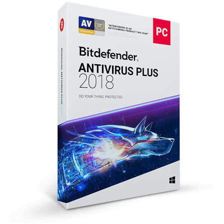 Antivirus BitDefender Antivirus Plus 2018 1 an 10 PC New License Retail DVD